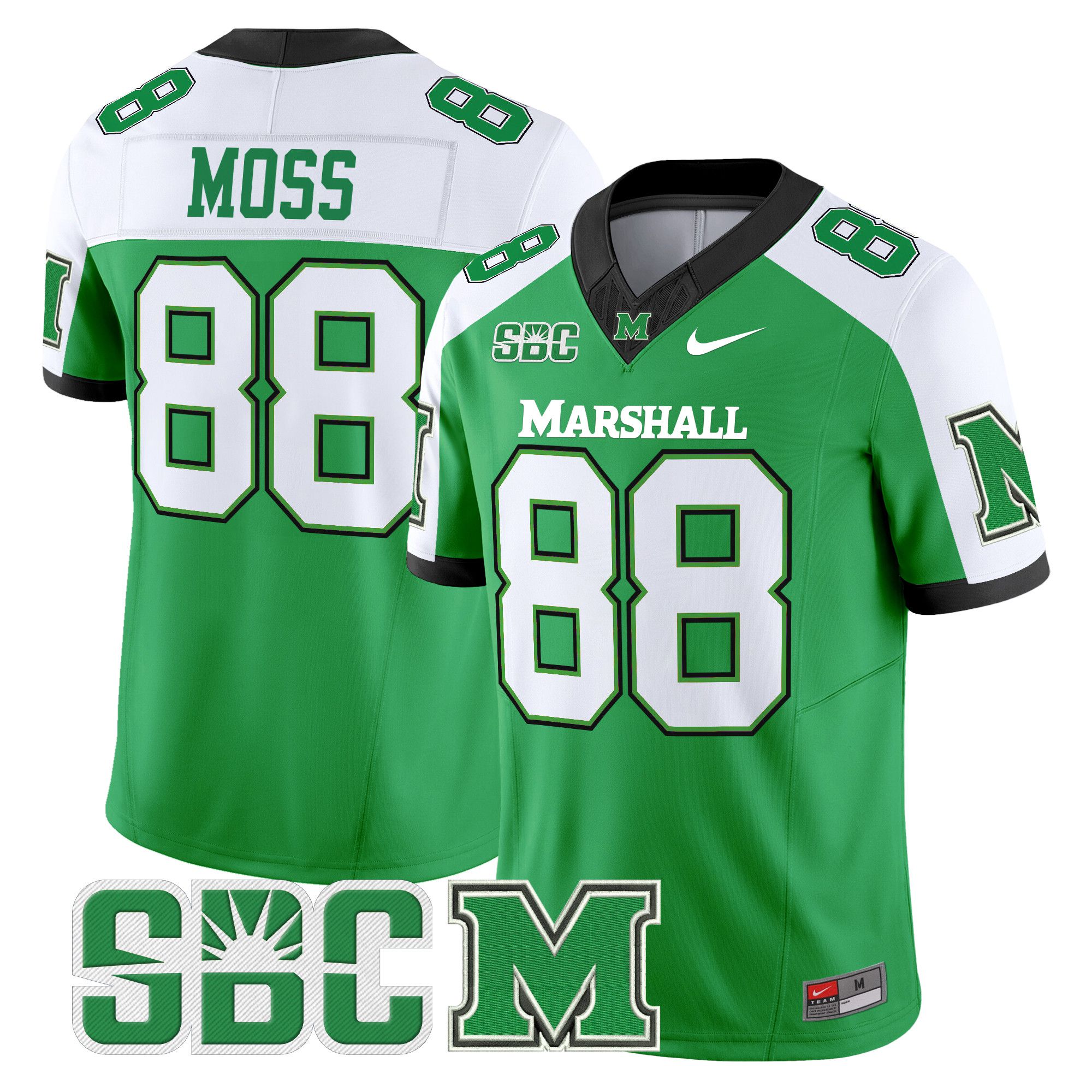 Men Marshall Thundering Herd #88 Moss Green Nike 2024 Vapor Limited NCAA Jersey->more ncaa teams->NCAA Jersey